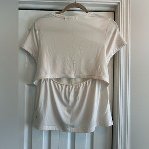 Athleta White Short Sleeve Tee with open back size S
